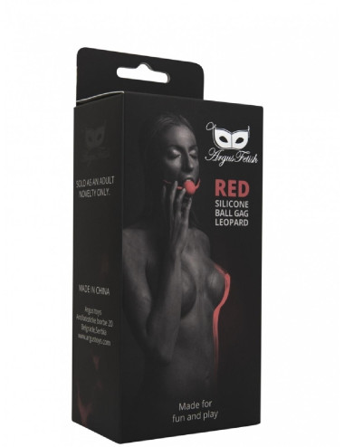 Red Silicone Ball Gag Leopard