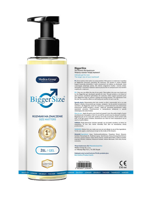 Medica Żel Bigger Size 50 ml - Żel Powiększający dla Mężczyzn