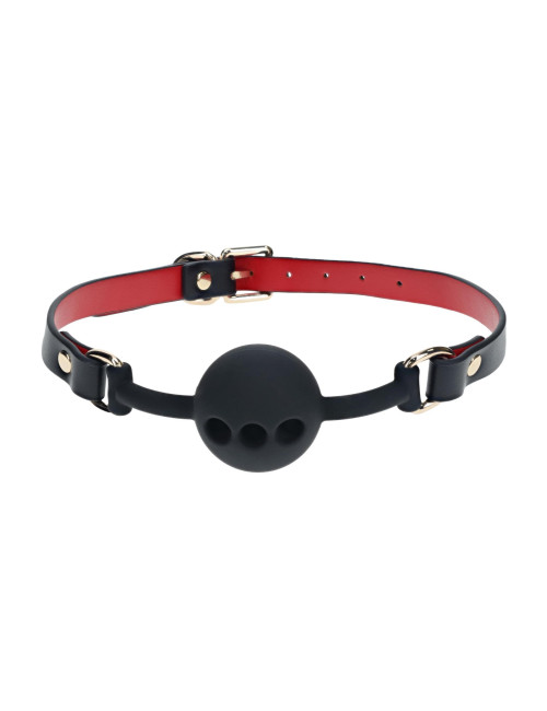 Ouch! Milan Silikonowy Ball Gag Czarno-Czerwony
