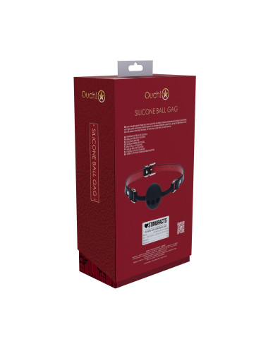 Milan Collection - Silicone Ball Gag - Black/Red