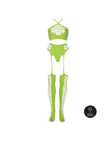 Two Piece with Crop Top and Stockings  XL/XXXXL