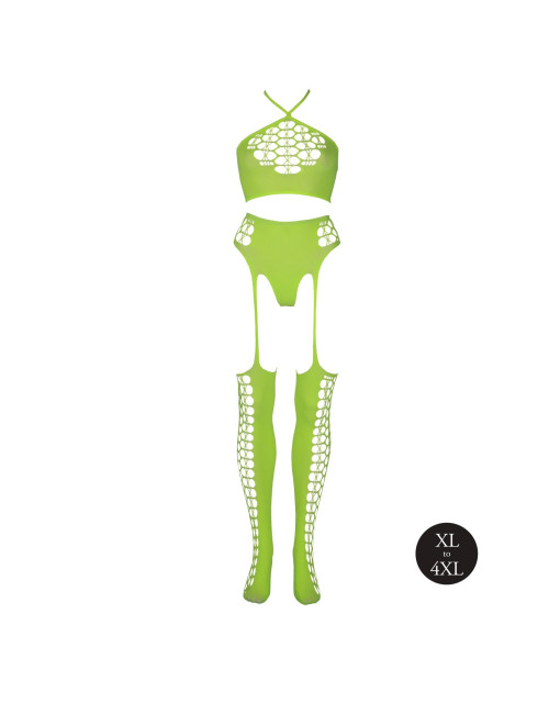 Two Piece with Crop Top and Stockings  XL/XXXXL