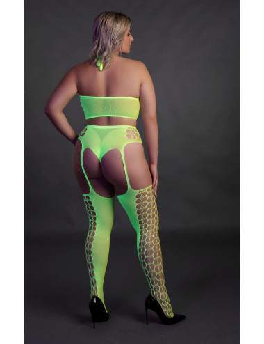 Two Piece with Crop Top and Stockings  XL/XXXXL