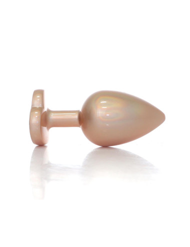 Plug-Jewellery Pearl Gold Heart PLUG- Clear L