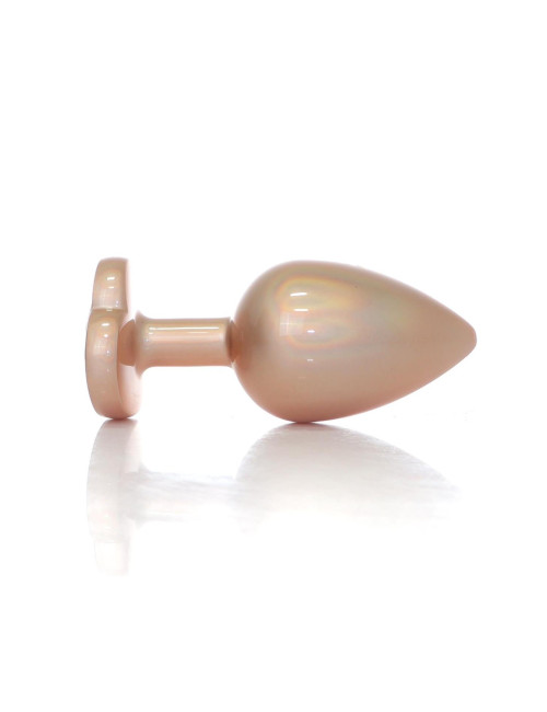 Plug-Jewellery Pearl Gold Heart PLUG- Clear L