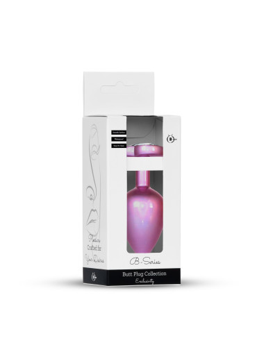 Plug-Jewellery Pearl Pink Heart PLUG- Clear L