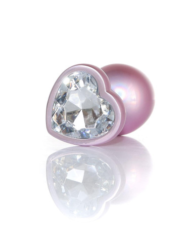 Plug-Jewellery Pearl Pink Heart PLUG- Clear L
