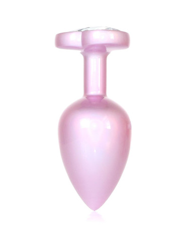 Plug-Jewellery Pearl Pink Heart PLUG- Clear L