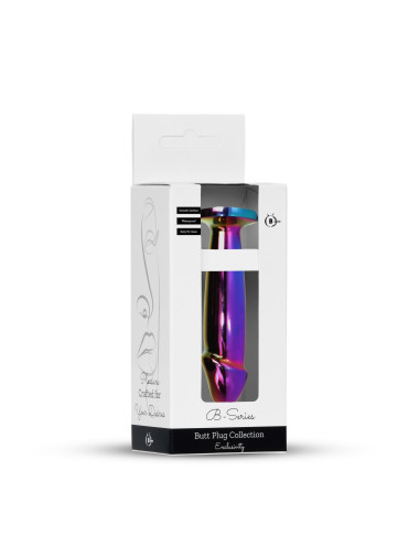 Plug-Jewellery Multicolour Analny Plug ze Stali Nierdzewnej - Biżuteria Analna z Diamentem, 12 cm