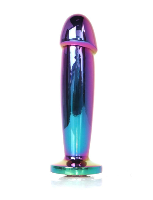 Plug-Jewellery Multicolour Analny Plug ze Stali Nierdzewnej - Biżuteria Analna z Diamentem, 12 cm