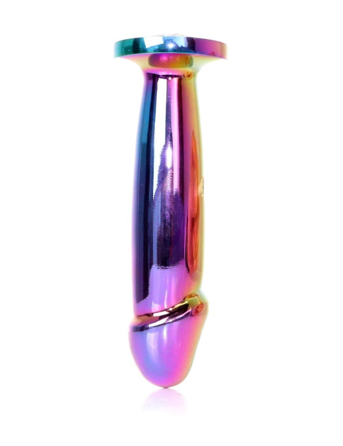 Plug-Jewellery Multicolour Analny Plug ze Stali Nierdzewnej - Biżuteria Analna z Diamentem, 12 cm