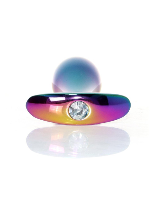 Plug-Jewellery Multicolour Clear L – Biżuteria analna ze stali nierdzewnej, korek 3,2 cm