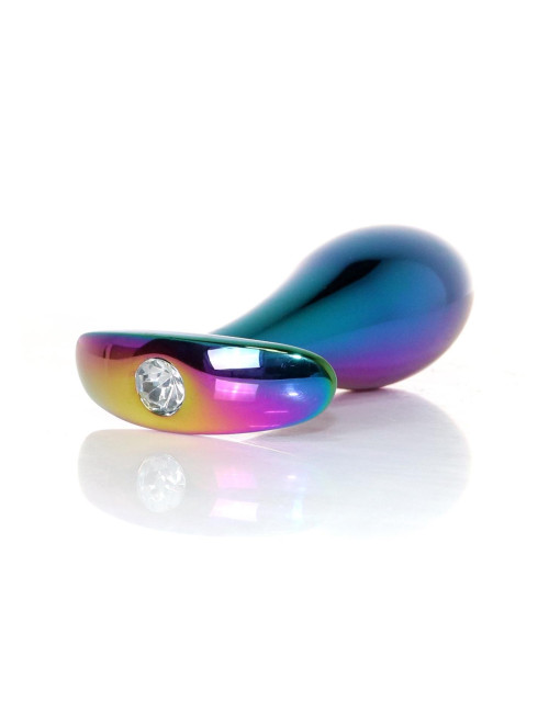 Plug-Jewellery Multicolour Clear L – Biżuteria analna ze stali nierdzewnej, korek 3,2 cm