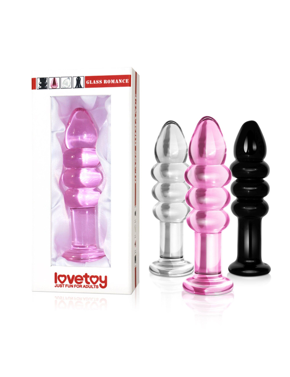 5.5 Glass Romance Black - Szklany plug anal, 14 cm, bezpieczny dla ciała