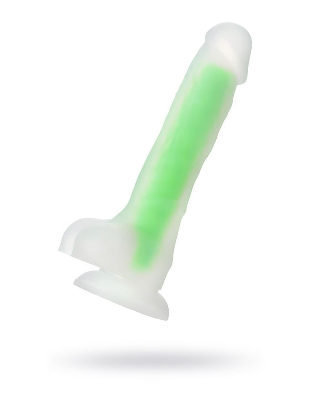 Dick Glow Green 13cm - dildo żelowe świecące w ciemności, bezpieczny silikon - zabawki erotyczne