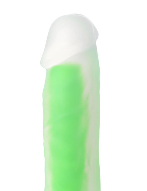 Dick Glow Green 13cm - dildo żelowe świecące w ciemności, bezpieczny silikon - zabawki erotyczne