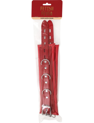 Fetish Fever - Cuffs with chain - Red