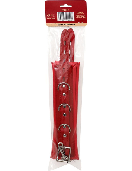 Fetish Fever - Cuffs with chain - Red