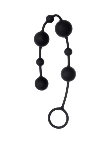 Anal beads Toyfa A-toys Coron, with balls, silicone, black, 35,9 cm