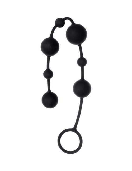 Silikonowe koraliki analne A-TOYS Coron Czarne 39,5 cm