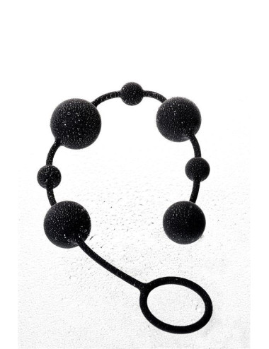 Anal beads Toyfa A-toys Coron, with balls, silicone, black, 35,9 cm
