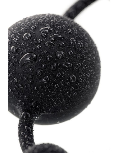 Anal beads Toyfa A-toys Coron, with balls, silicone, black, 35,9 cm