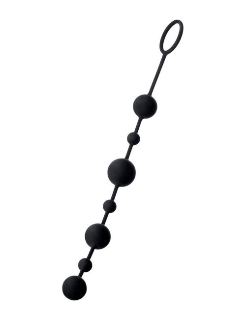 Silikonowe koraliki analne A-TOYS Coron Czarne 39,5 cm