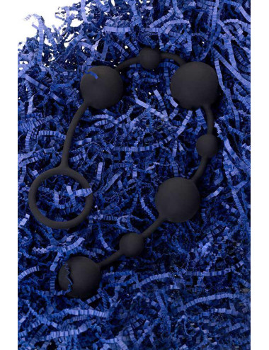 Anal beads Toyfa A-toys Coron, with balls, silicone, black, 35,9 cm