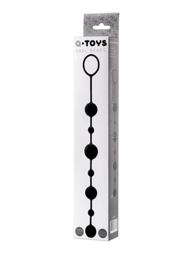 Anal beads Toyfa A-toys Coron, with balls, silicone, black, 35,9 cm