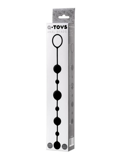 Silikonowe koraliki analne A-TOYS Coron Czarne 39,5 cm