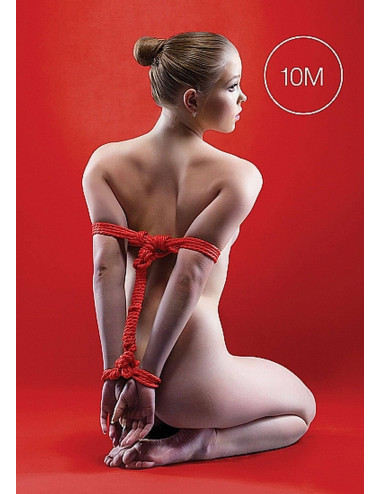 Japanese Rope 10m - Red – Nylon Bondage Rope do wiązań, kagańce, zabawki BDSM, bezpieczne dla ciała.