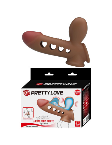 PRETTY LOVE Tyronn - Silikonowa Nakładka na Penisa, Wodoodporna Przedłużka, Zabawki Seksualne