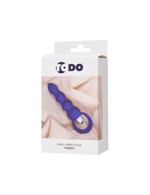 ToDo Twisty - Fioletowy silikonowy plug analny z wibracją 14cm