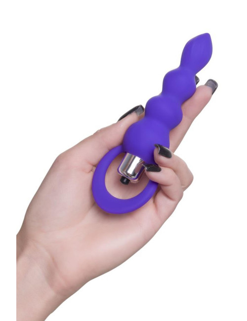 ToDo Twisty - Fioletowy silikonowy plug analny z wibracją 14cm