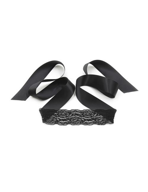 Crushious Lace Me Up - Czarny Koronkowy Komplet Bielizny