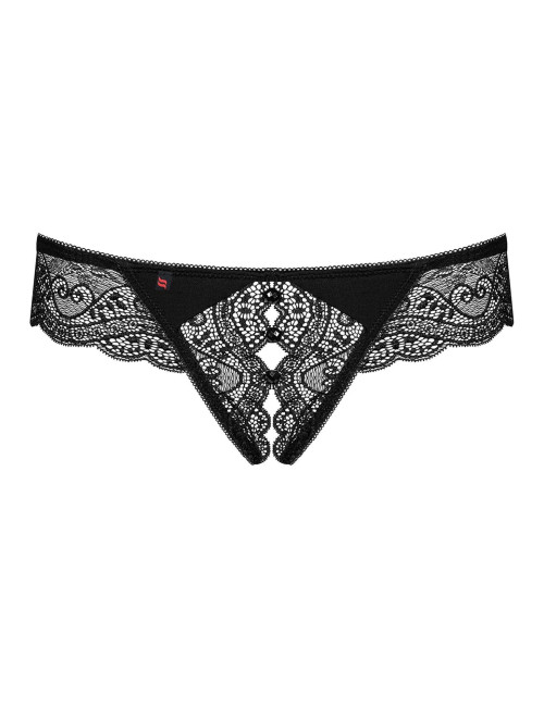 Obsessive Miamor Czarne Stringi Otwarte XXL