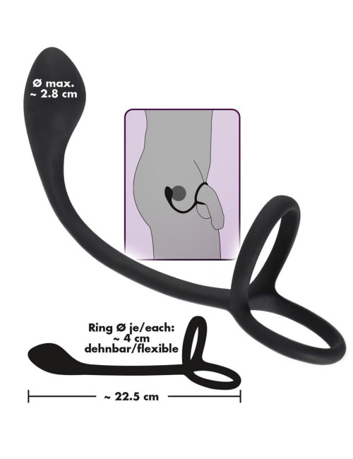Black Velvets Cock + Ball Ring Silikonowy Pierścień Erektcyjny
