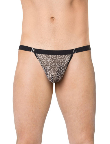 Męskie stringi SoftLine Collection 4528 szara panterka