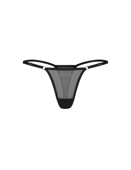 Obsessive Me Otwarte Czarne Stringi L/XL