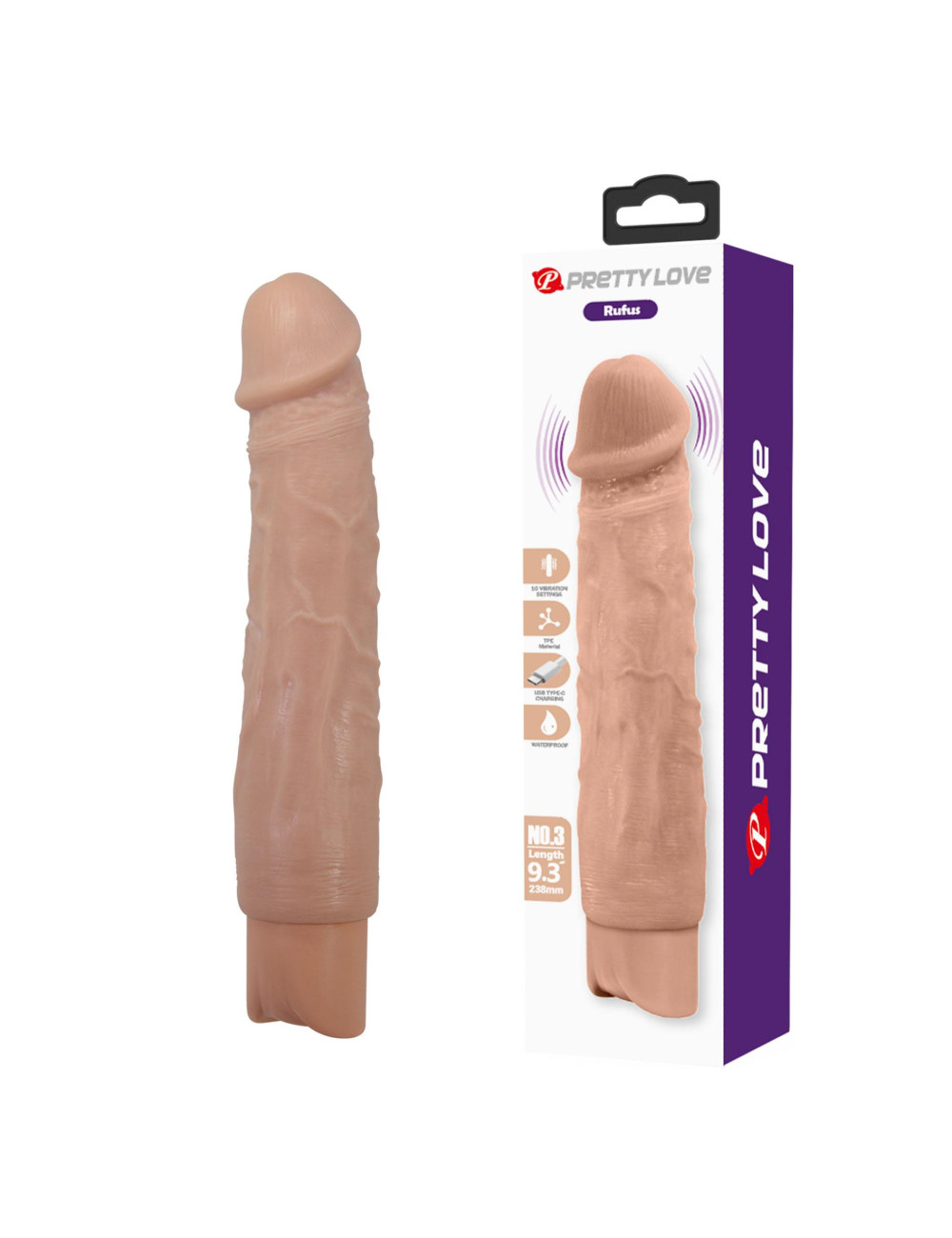 Pretty Love Rufus Realistic Vibrating Dildo