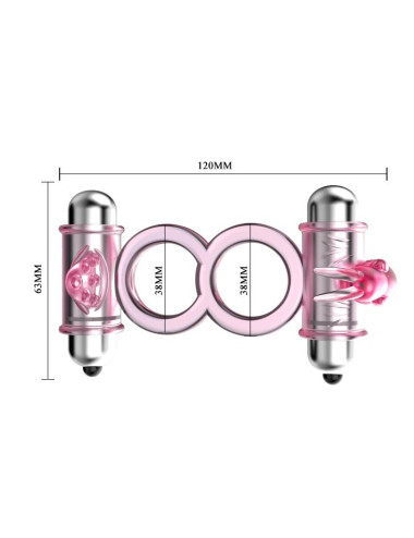 BAILE - BUNNY SNUGGLES COCK CLIT RING, 10 vibration functions