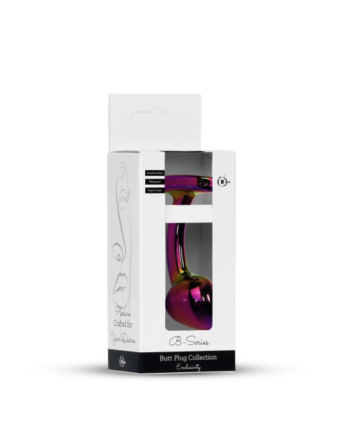 Plug-Anal Jewellery Multicolour Curved PLUG-M - Biżuteria analna ze stali nierdzewnej, 9x3 cm