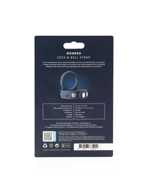 Boners Skórzany Uprząż Penis and Ball Strap Rozmiar L