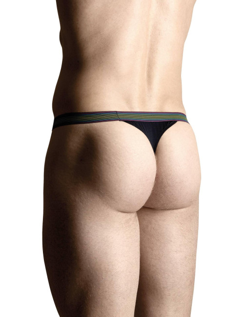 SoftLine Collection Mens Thongs 4496 Czarne Stringi Męskie XL