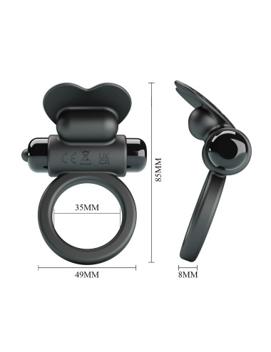 PRETTY LOVE - VIBRANT PENIS RING DEBONAIRE Black, 10 vibration functions
