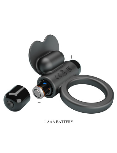 PRETTY LOVE - VIBRANT PENIS RING DEBONAIRE Black, 10 vibration functions