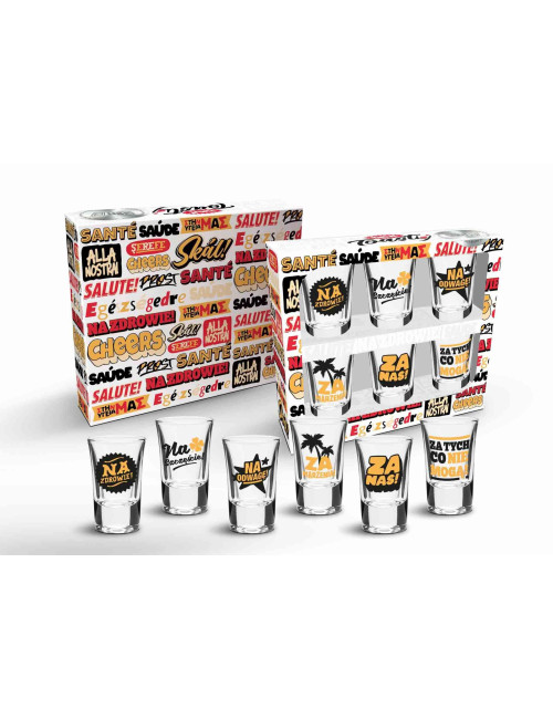 Zestaw 6 kieliszków do shotów 35 ml Toasty House of Mugs