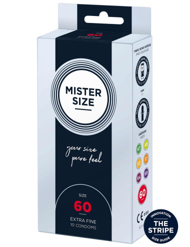 MISTER SIZE 60mm Condoms 10pcs Natural