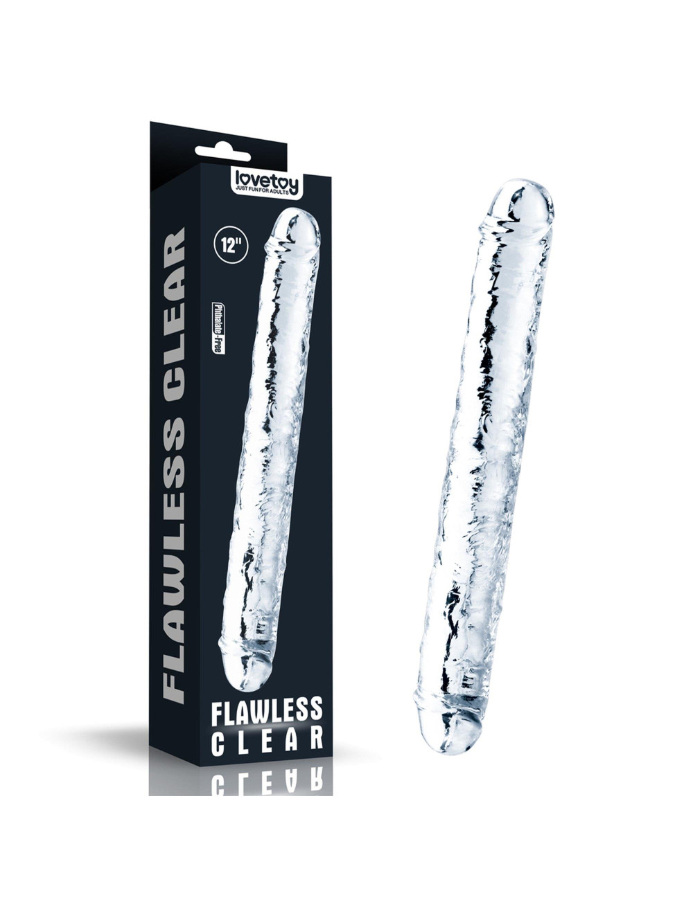 Lovetoy Flawless Clear Przezroczyste Podwójne Dildo 12 cali