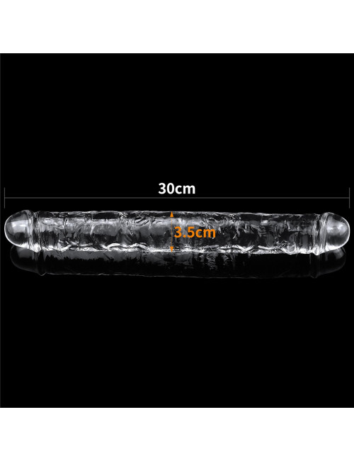 Lovetoy Flawless Clear Przezroczyste Podwójne Dildo 12 cali